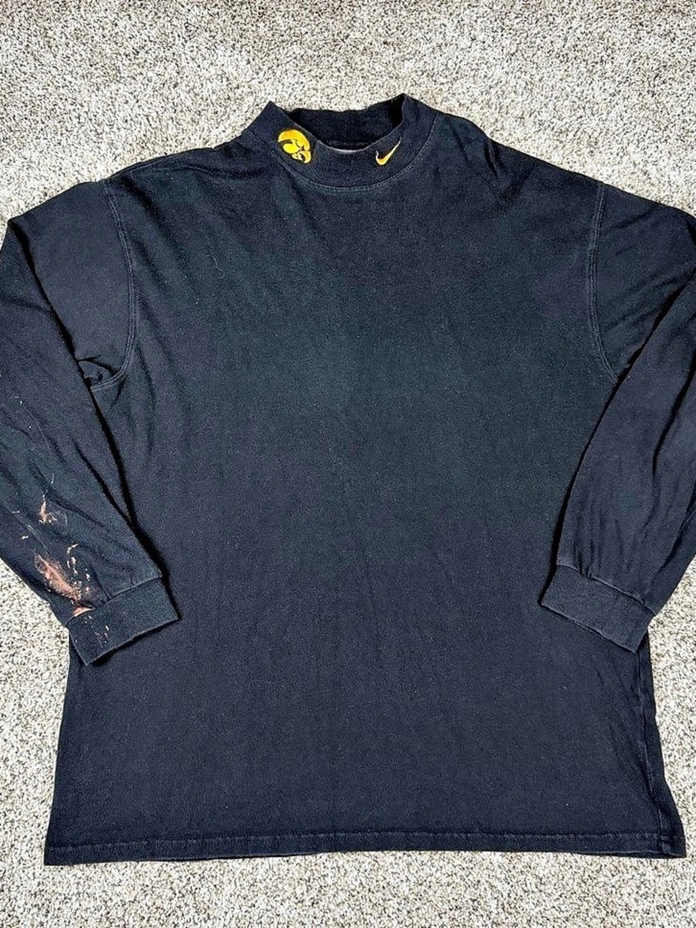 Y2K Sz Large Men’s Nike Team Iowa Hawkeyes Long Sleeve Turtleneck Black